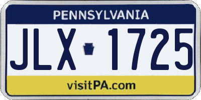 PA license plate JLX1725