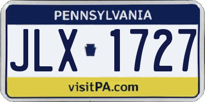 PA license plate JLX1727
