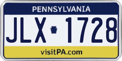 PA license plate JLX1728