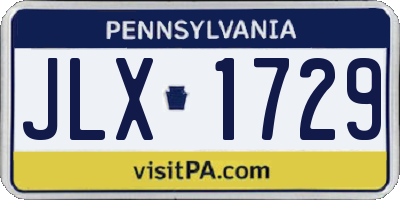 PA license plate JLX1729