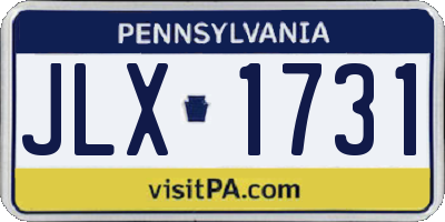 PA license plate JLX1731