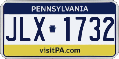 PA license plate JLX1732