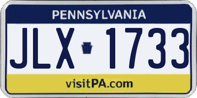 PA license plate JLX1733