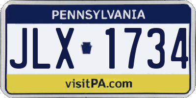 PA license plate JLX1734