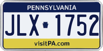 PA license plate JLX1752