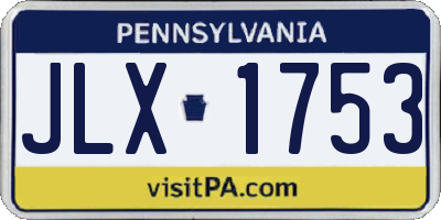 PA license plate JLX1753