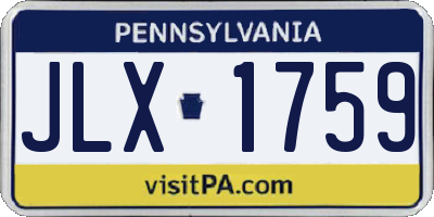 PA license plate JLX1759