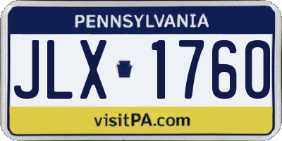PA license plate JLX1760