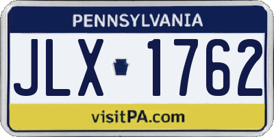 PA license plate JLX1762