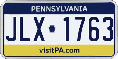 PA license plate JLX1763