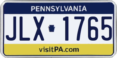 PA license plate JLX1765