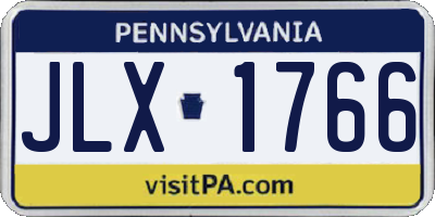 PA license plate JLX1766