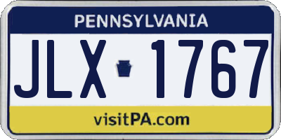 PA license plate JLX1767