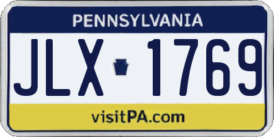 PA license plate JLX1769