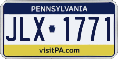 PA license plate JLX1771