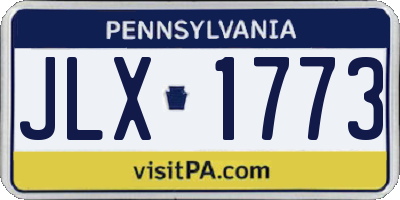 PA license plate JLX1773