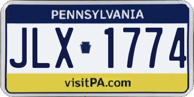 PA license plate JLX1774