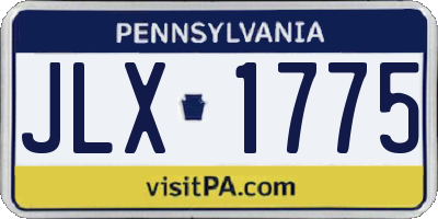 PA license plate JLX1775