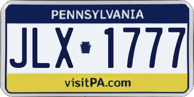 PA license plate JLX1777