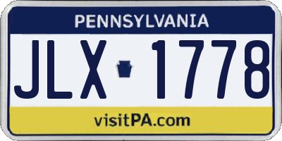 PA license plate JLX1778