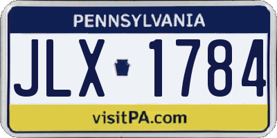 PA license plate JLX1784
