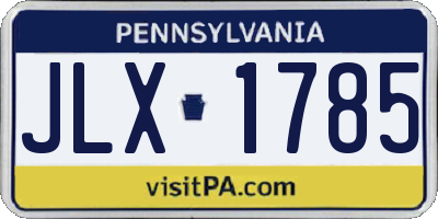 PA license plate JLX1785