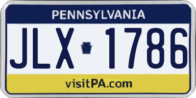 PA license plate JLX1786