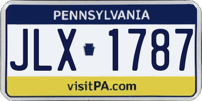 PA license plate JLX1787
