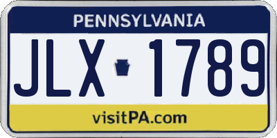 PA license plate JLX1789