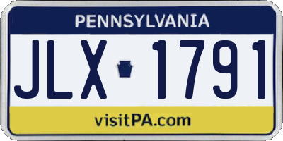 PA license plate JLX1791