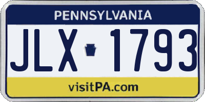 PA license plate JLX1793