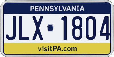 PA license plate JLX1804