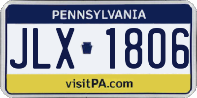 PA license plate JLX1806
