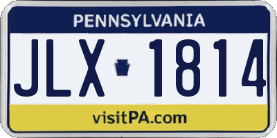 PA license plate JLX1814
