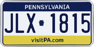 PA license plate JLX1815