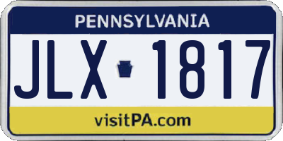 PA license plate JLX1817