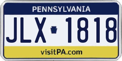 PA license plate JLX1818