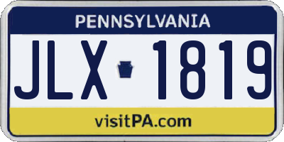 PA license plate JLX1819