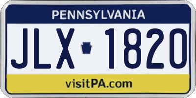 PA license plate JLX1820