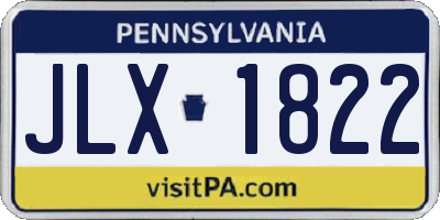 PA license plate JLX1822