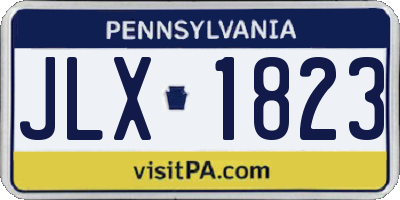 PA license plate JLX1823