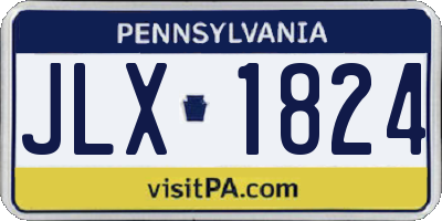 PA license plate JLX1824