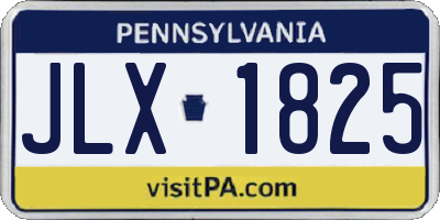 PA license plate JLX1825