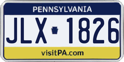 PA license plate JLX1826