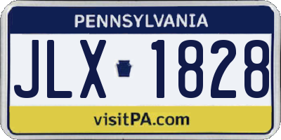 PA license plate JLX1828