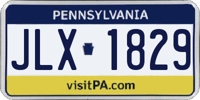PA license plate JLX1829