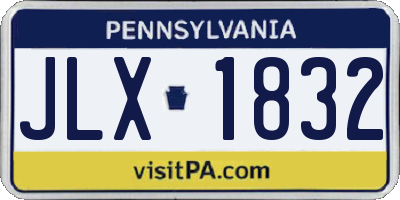PA license plate JLX1832