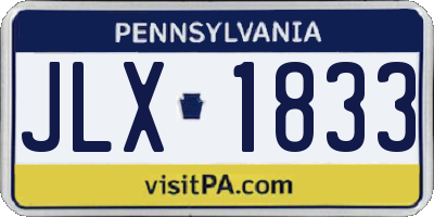 PA license plate JLX1833