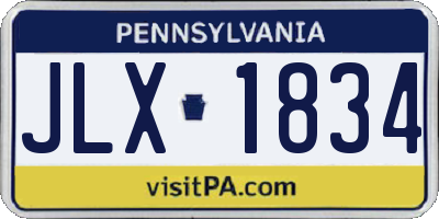 PA license plate JLX1834