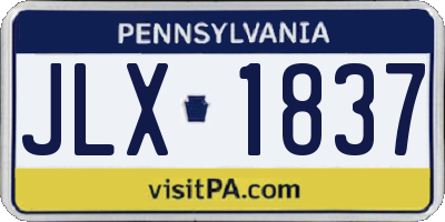 PA license plate JLX1837